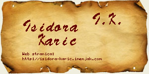 Isidora Karić vizit kartica
